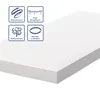 A white mattress with four informational icons in the top left corner. Podgląd zdjęcia produktu