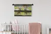 MuchoWow® Wandteppich Wandbehang Schaf - Holz - Lamm 60x40 Produktbild-Vorschau 2
