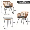 Polyrattan Balkonmöbel Set 3-teilig, Gartenmöbel, Glastisch Produktbild-Vorschau 6