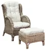 Rattan Relaxsessel mit Fußhocker inklusive Sitzpolster Produktbild-Vorschau 2