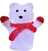 A white acrylic polar bear figure with a red scarf and red mittens, illuminated by internal lights. Anteprima dell’immagine prodotto