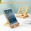 Holz Handyhalter Tablet Ständer Bambus 22x17cm verstellbar Produktbild-Vorschau 2