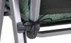 Close-up of a green cushion tied to a gray chair frame with a black cord. Produktbild-Vorschau