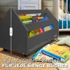 Alavya Home Bücherregal COMET Holz Grau – Fahrbares Regal Produktbild-Vorschau 2