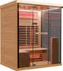 An indoor infrared sauna cabin made of wood and glass. Produktbild-Vorschau