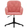 vidaXL Chaise de bureau pivotante rose velours Voir les images du produit 3