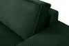 A close-up view of a dark green corduroy sofa cushion and armrest. Produktbild-Vorschau
