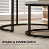 HOMCOM Couchtisch rund 2er Set Stapelbarer Wohnzimmertisch Produktbild-Vorschau 6
