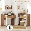Two desks are shown in a room setting, one partially extended. The image highlights the desk's features and functionality. Produktbild-Vorschau