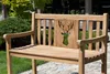 Gartenbank Teakholz 120 cm mit Motiv-Rückenlehne – massiv, Produktbild-Vorschau 7