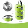 Thermo Lunchbox 3 Etagen 2,1 L – Edelstahl Produktbild-Vorschau 3