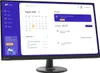 A computer monitor displaying a web application interface with calendar, tasks, and chat features. Produktbild-Vorschau