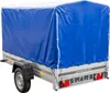 A blue tarp-covered trailer is shown against a white background. Podgląd zdjęcia produktu