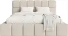 FEDVE Polsterbett Lund aus Bouclé-Stoff 160x200 cm, Beige Produktbild-Vorschau 1