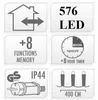 LED Weihnachtslichterkette 4 m 576 LEDs Kaltweiß mit Timer Produktbild-Vorschau 3