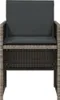 vidaXL 5-tlg. Garten-Essgruppe mit Kissen Grau Poly Rattan Produktbild-Vorschau 5