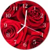 Glasuhr Wanduhr Küchenuhr Echt-Glas 30fi cm Rosen rot Produktbild-Vorschau 1