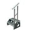 A galvanized steel staircase with a handrail, shown against a white background. Produktbild-Vorschau