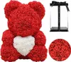 Teddybär mit roter Rose und weißem Herz - 40 cm + Produktbild-Vorschau 1