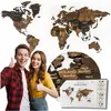 Hölzerne Weltkarte 3D Dunkelbraun 105x60 cm – Holz Produktbild-Vorschau 1