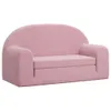 Best Möbel Kinder-Schlafsofa 2-Sitzer Rosa Weicher Plüsch Produktbild-Vorschau 2
