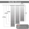 Diagram showing curtain sizes and dimensions. Voir les images du produit