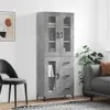 vidaXL Highboard gris béton 69,5x34x180 cm Bois composite Voir les images du produit 1