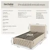 tectake® Polsterbett Sedona in Samtoptik mit Steppmuster Produktbild-Vorschau 6