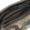 A close-up view of the interior compartments of a handbag, showing zippers and lining. Podgląd zdjęcia produktu