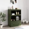 Highboard Olivgrün 67x39x95 cm Stahl Produktbild-Vorschau 3