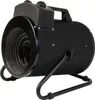 A black electric heater with a stand and handle, shown from a side angle against a white background. Produktbild-Vorschau