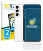 A product shot of a phone screen protector packaging with a phone. Produktbild-Vorschau