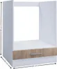 A white and wood-grain kitchen cabinet with a drawer, shown with dimensions indicated. Anteprima dell’immagine prodotto