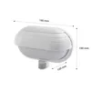 A white outdoor wall light with a motion sensor, shown with dimensions indicated. Produktbild-Vorschau