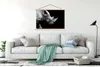 MuchoWow® Textilposter Portrait Nashorn auf schwarzem Produktbild-Vorschau 3