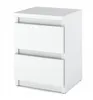 A white bedside table with two drawers against a white background. Anteprima dell’immagine prodotto