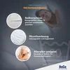 Marketing image with text overlays and circular insets highlighting product features, featuring a sleeping person and an older person. Produktbild-Vorschau