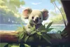 Wallario Poster - Australische Idylle: Der lächelnde Koala, Produktbild-Vorschau 1