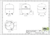 Technical drawing of a Reflex expansion vessel with multiple views and dimensions. Produktbild-Vorschau