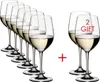 A set of wine glasses filled with a light-colored liquid, arranged in two groups with a plus sign in between. Náhľad obrázku produktu