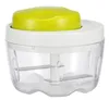 A manual food chopper with a green lid and clear container. Produktbild-Vorschau