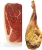 A collage showing a close-up of sliced ham and a whole cured ham leg. Produktbild-Vorschau