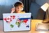 MuchoWow® Laptop Aufkleber Sticker Cover Welt - Karte - Produktbild-Vorschau 3