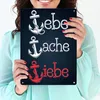 Weiße und rote Anker - Lebe Lache Liebe Metallschild XL in Produktbild-Vorschau 3