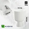 A white planter with dimensions and weight information, along with the brand logo. Podgląd zdjęcia produktu
