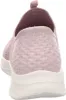 The back view of a pink Skechers shoe with a white sole. Podgląd zdjęcia produktu