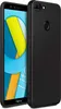 A black silicone phone case is shown next to a smartphone displaying a colorful wallpaper. Anteprima dell’immagine prodotto