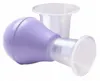 Two breast pump flange inserts are shown against a white background. One is a purple bulb with a clear flange, and the other is a clear flange. Náhled obrázku produktu