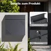 Poštová schránka Wiltec antracit V63 z ocele 37 x 11 x 37 Náhľad obrázku produktu 16