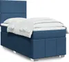 vidaXL Boxspringbett mit Matratze Blau 100x200 cm Stoff Produktbild-Vorschau 2